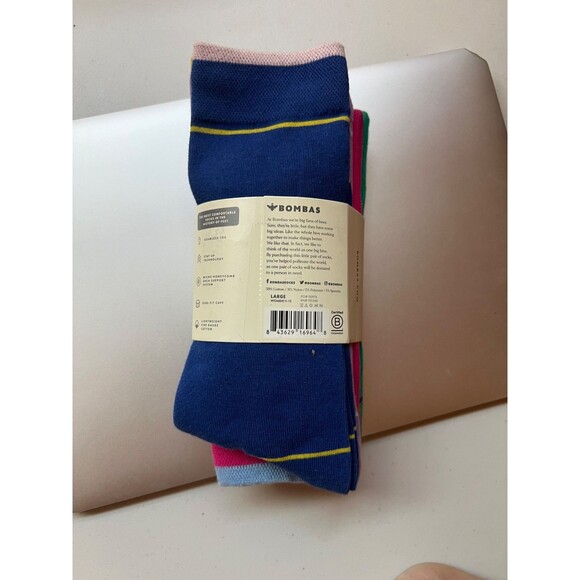 SoldBombas Crew Calf Socks 4 Pack Women's Size Large Multi Color Lightweight New - Picture 4 of 5